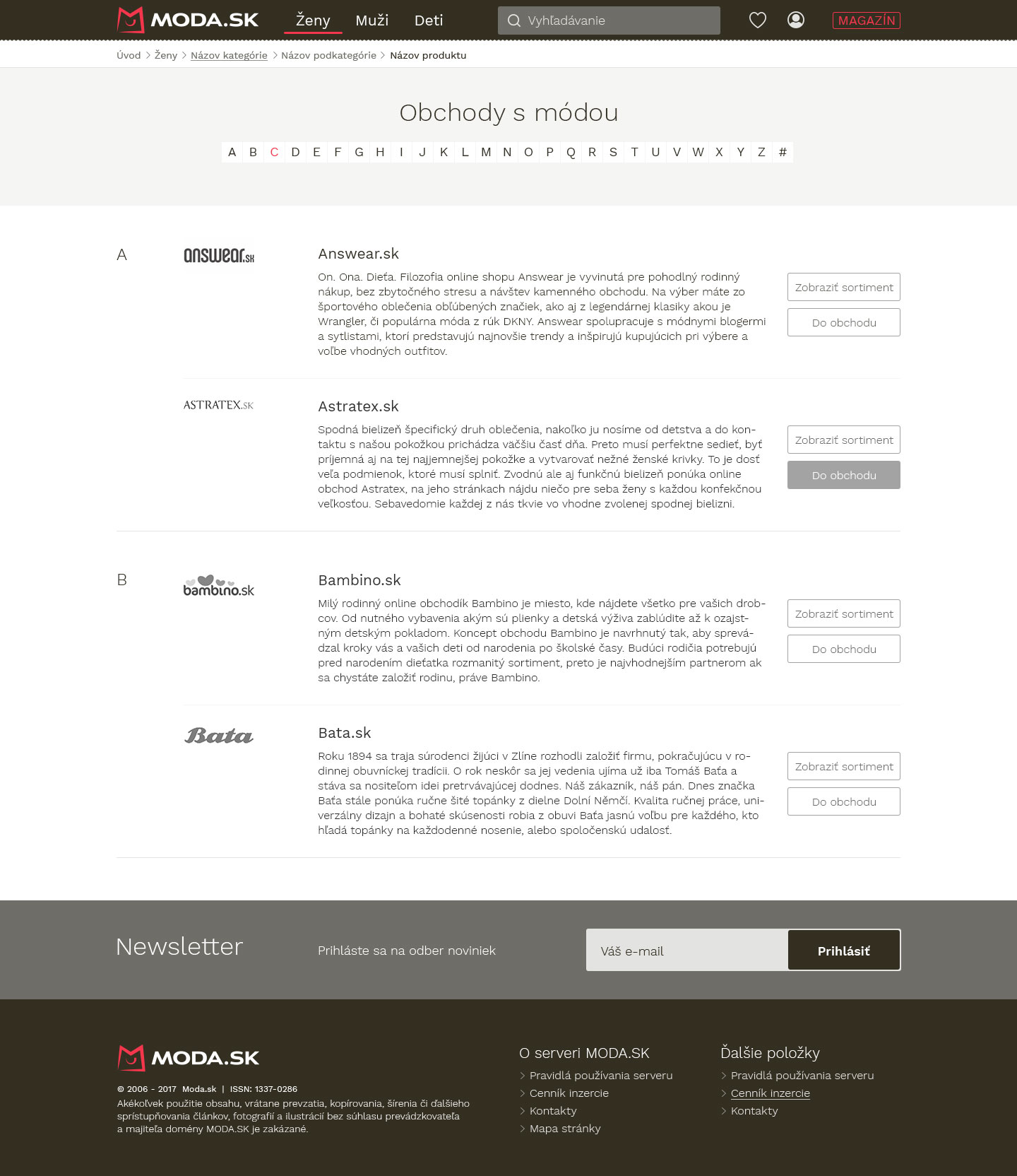 Moda.sk web