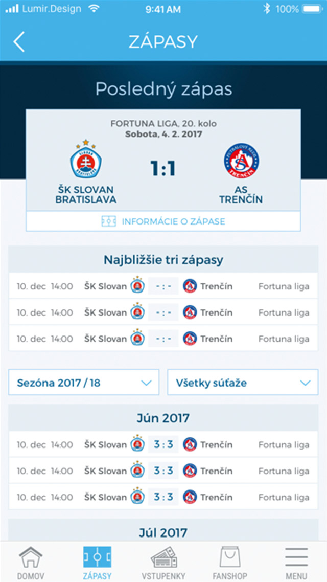 ŠK Slovan aplikácia