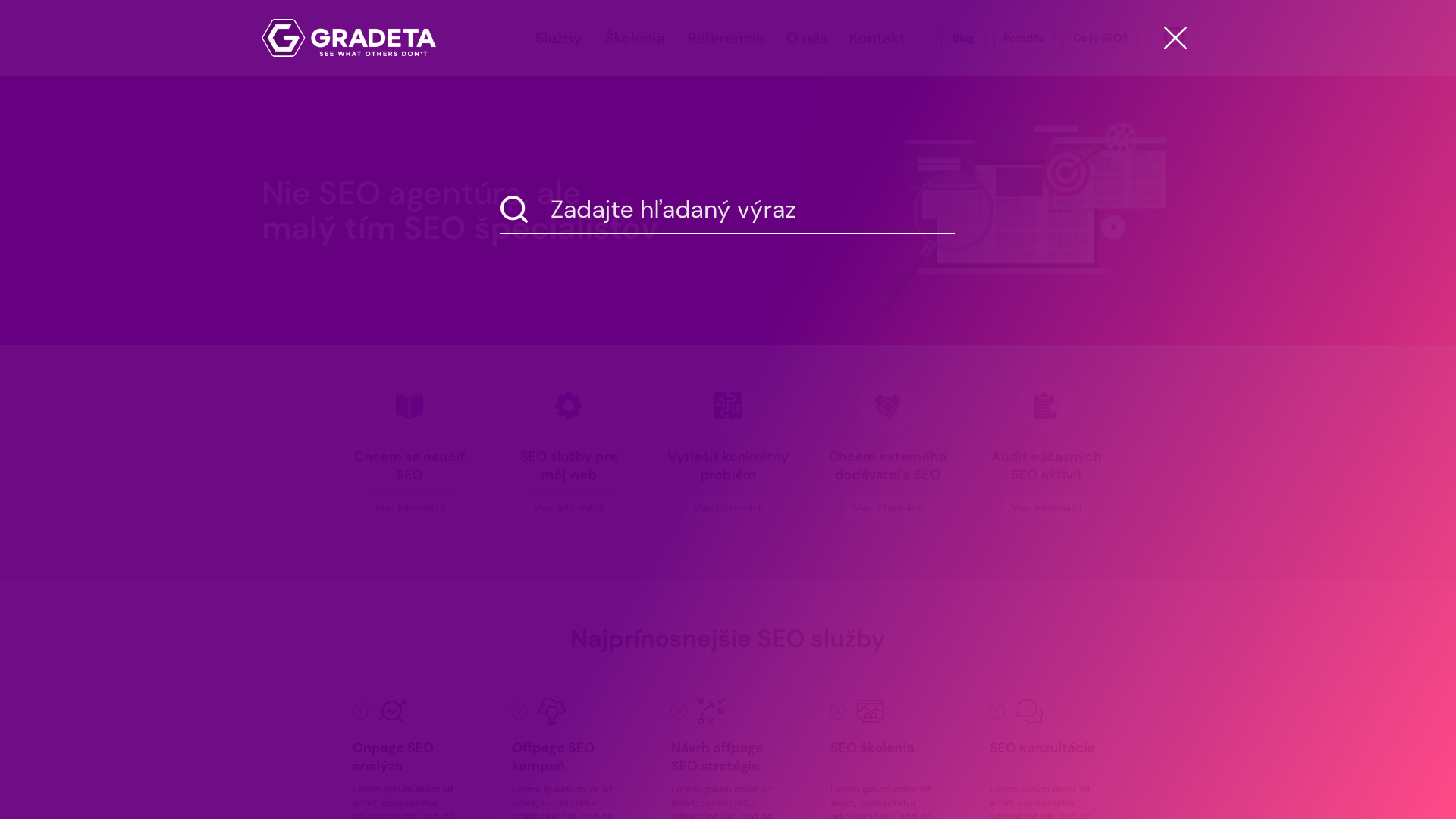 Gradeta.sk vyhľadávanie