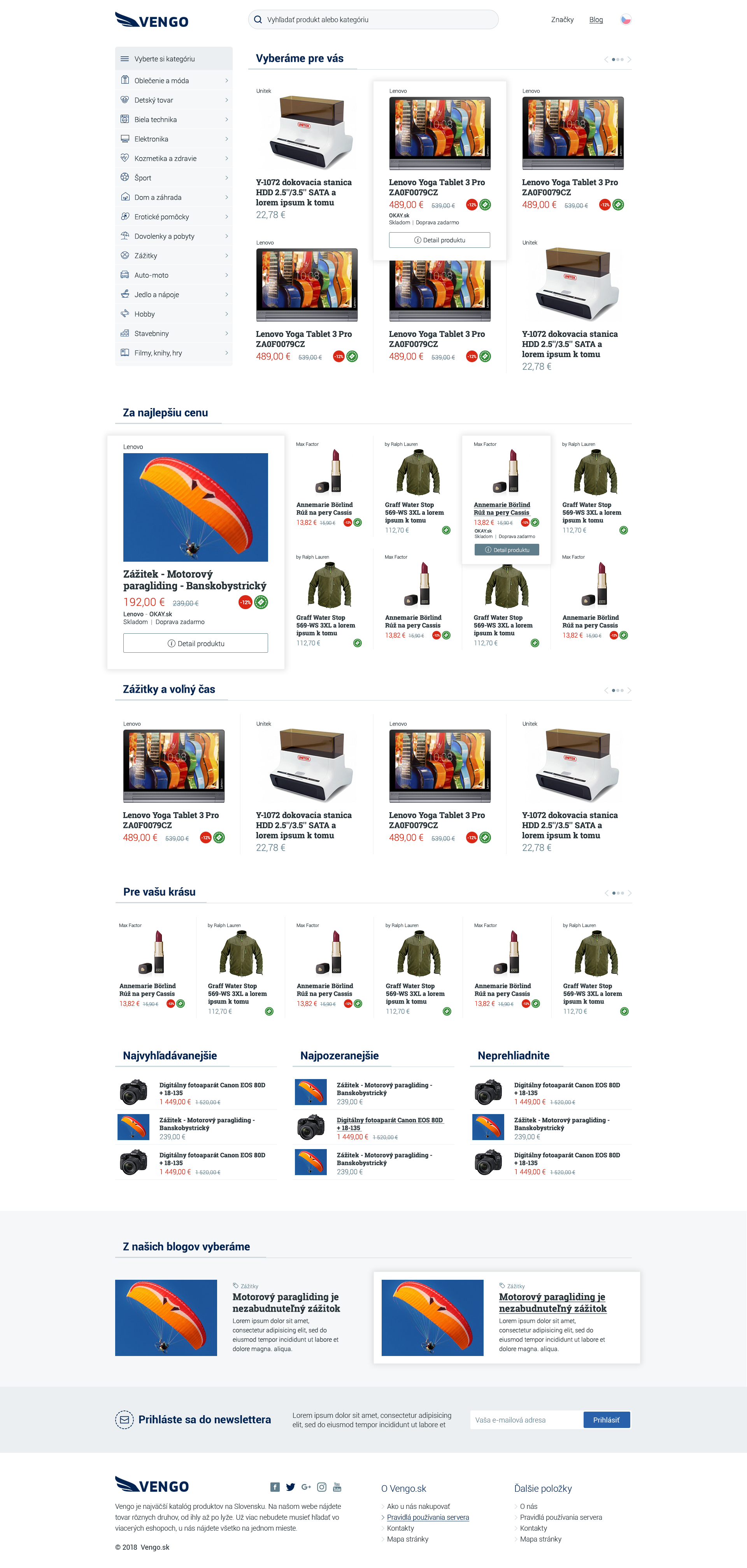Vengo.sk homepage